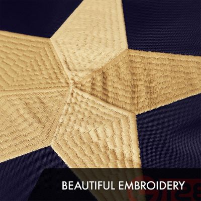 G128 2X3Ft 2Pk Texas Tea-Stained Embroidered 420D Polyester Flag Image 2