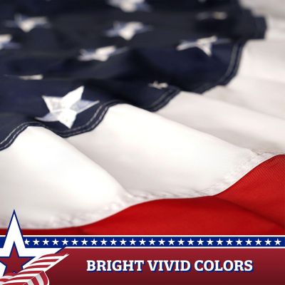 G128 3x3FT American Star-Center Embroidered Polyester Quarter Fan Flag Bunting Image 3