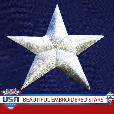 G128 3X5 Ft American Flag And Thin Blue Red Flag, Both Embroidered Polyester Image 2
