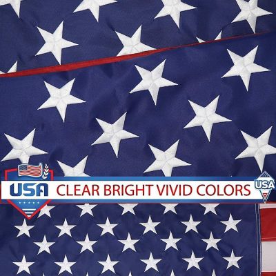 G128 3X5 Ft American Flag And Thin Blue Red Flag, Both Embroidered Polyester Image 3