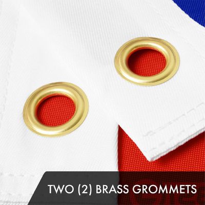 G128 3x5ft 10PK Chile Embroidered 210D Polyester Brass Grommets Flag Image 1