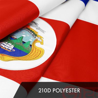 G128 3x5ft 10PK Chile Embroidered 210D Polyester Brass Grommets Flag Image 3