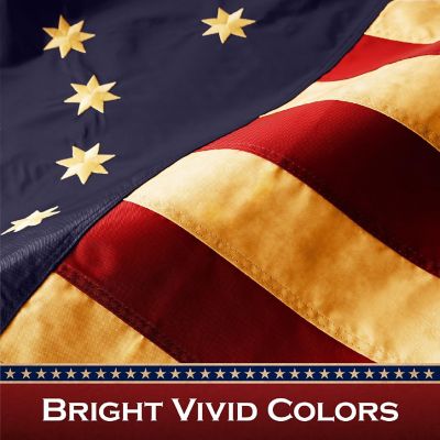 G128 3x5ft 1PK Bennington Tea-Stained Embroidered 420D Polyester Flag Image 3