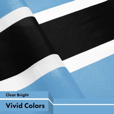 G128 3x5ft 1PK Botswana Printed 150D Polyester Brass Grommets Flag Image 2