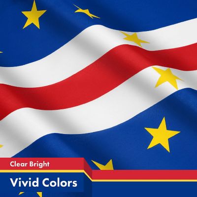 G128 3x5ft 1PK Cape Verde Printed 150D Polyester Brass Grommets Flag Image 2