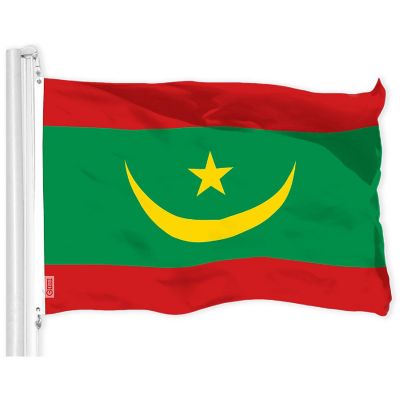 G128 3x5ft 1PK Mauritania Printed 150D Polyester Brass Grommets Flag Image 1