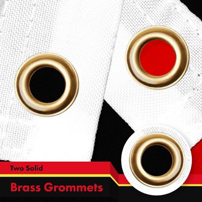 G128 3x5ft 1PK Uganda Printed 150D Polyester Brass Grommets Flag Image 1