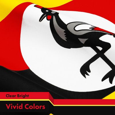 G128 3x5ft 1PK Uganda Printed 150D Polyester Brass Grommets Flag Image 2