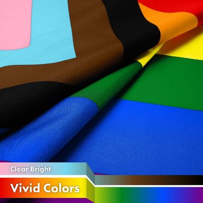 G128 3X5Ft 2Pk Lgbt Progress 150D Polyester Flag Image 2
