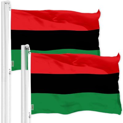 G128 3x5ft 2PK Pan African Printed 150D Polyester Brass Grommets Flag Image 1