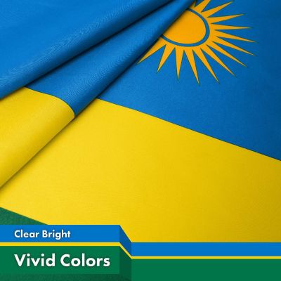 G128 3x5ft 2PK Rwanda 150D Polyester Flag Image 2