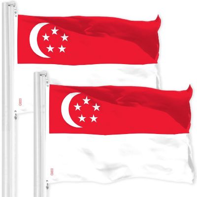 G128 3x5ft 2PK Singapore 150D Polyester Flag Image 1