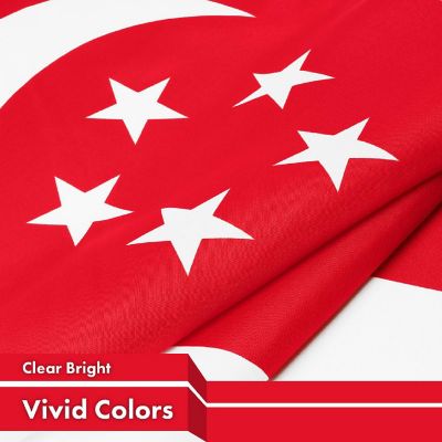 G128 3x5ft 2PK Singapore 150D Polyester Flag Image 2