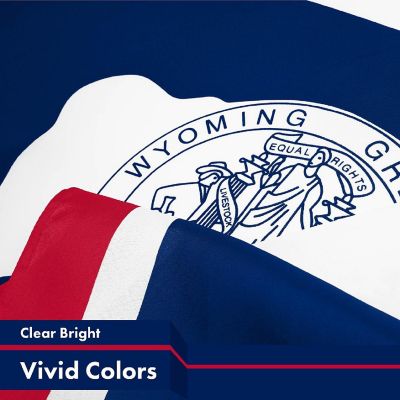 G128 3x5ft 2PK Wyoming 150D Polyester Flag Image 2