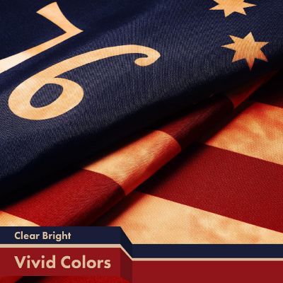 G128 3X5Ft Bennington 76 Tea Stained 300D Polyester Flag Image 2