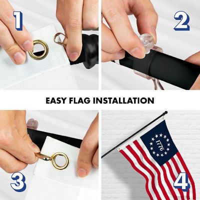 G128 3x5ft Combo Flagpole Betsy Ross 1776 Circle Printed 150D Polyester Brass Grommets Flag Image 3