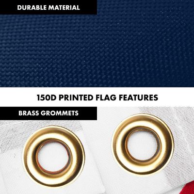 G128 3x5ft Combo Flagpole Betsy Ross 1776 Circle Printed 150D Polyester Brass Grommets Flag Image 2