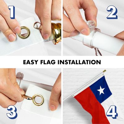 G128 3x5ft Combo Flagpole Cuba Embroidered 210D Polyester Brass Grommets Flag Image 3