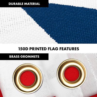 G128 3x5ft Combo Flagpole USA Civil Peace Printed 150D Polyester Brass Grommets Flag Image 2