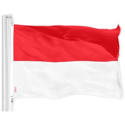 G128 3x5ft Combo USA & Indonesia Printed 150D Polyester Flag Image 1