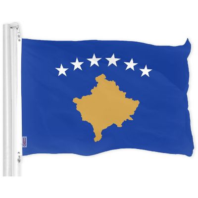 G128 3x5ft Combo USA & Kosovo Printed 150D Polyester Flag Image 1