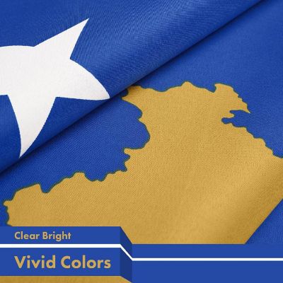 G128 3x5ft Combo USA & Kosovo Printed 150D Polyester Flag Image 2
