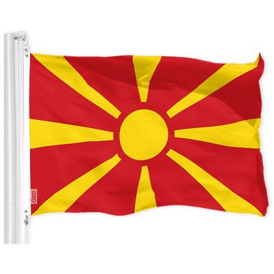 G128 3x5ft Combo USA & Macedonia Printed 150D Polyester Flag Image 1