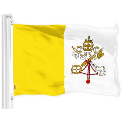 G128 3X5Ft Combo Usa &amp; Vatican Printed 150D Polyester Flag Image 1