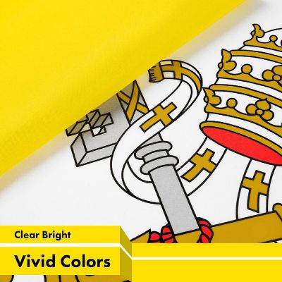 G128 3X5Ft Combo Usa &amp; Vatican Printed 150D Polyester Flag Image 2