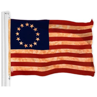 G128 3x5ft Combo USA Tea Stained & Betsy Ross Tea Stained Printed 300D Polyester Flag Image 1