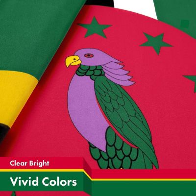 G128 3X5Ft Dominica 150D Polyester Flag Image 2