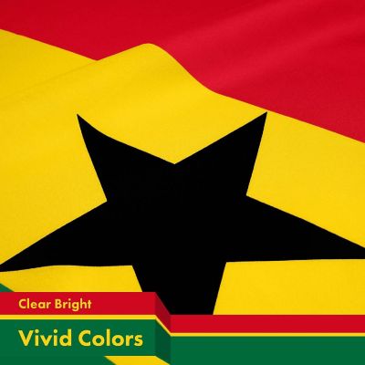 G128 3X5Ft Ghana 150D Polyester Flag Image 2