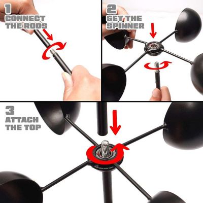 G128 48IN Gnome Labybug Metal Yard Wind Spinner Stake Image 2