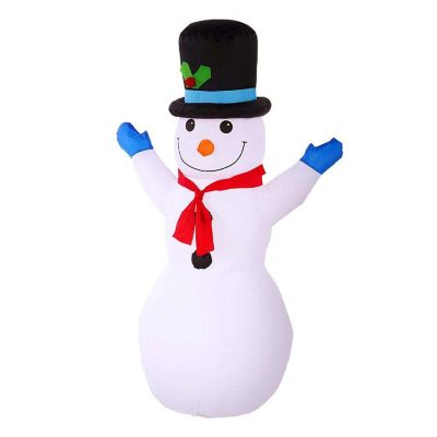 G128 4ft Snowman Christmas Inflatable Decor with LED Lights Image 1
