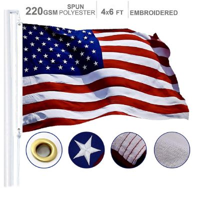 G128 4X6 Ft American Embroidered Spun Polyester Flag Image 1