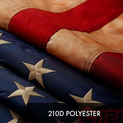 G128 4x6 Ft American Tea-Stained Embroidered Polyester Flag Image 3