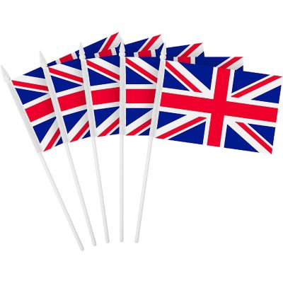 G128 4x6 Inches 12PK Printed 150D Polyester Handheld Stick Flag Image 1