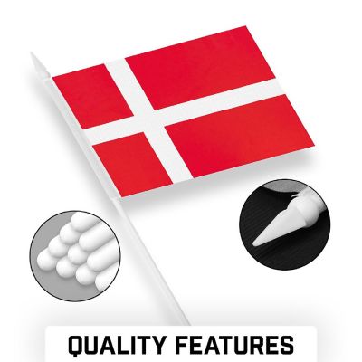 G128 4x6 Inches 24PK Denmark Printed 150D Polyester Handheld Stick Flag Image 3