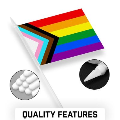 G128 4x6 Inches 24PK Printed 150D Polyester Handheld Stick Flag Image 3