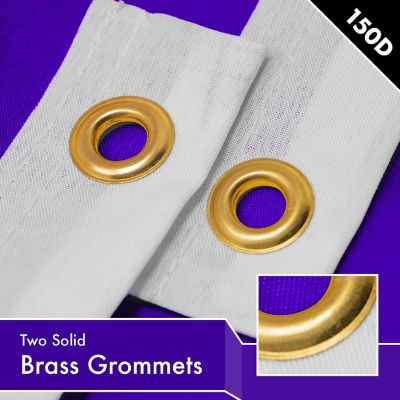 G128 4x6ft 1PK Solid Violet Printed 150D Polyester Brass Grommets Flag Image 1