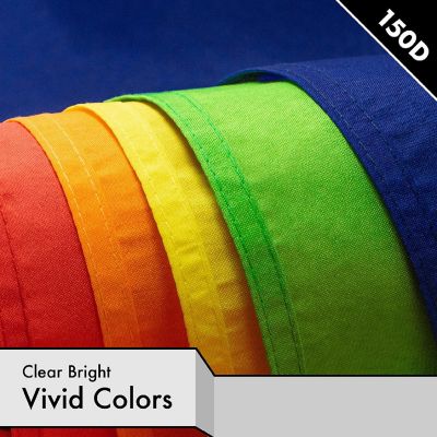 G128 4x6ft 1PK Solid White Printed 150D Polyester Brass Grommets Flag Image 2