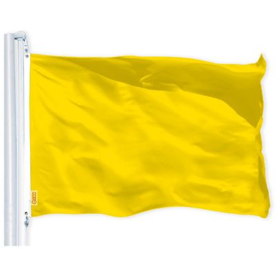G128 4x6ft 1PK Solid Yellow Printed 150D Polyester Brass Grommets Flag Image 1