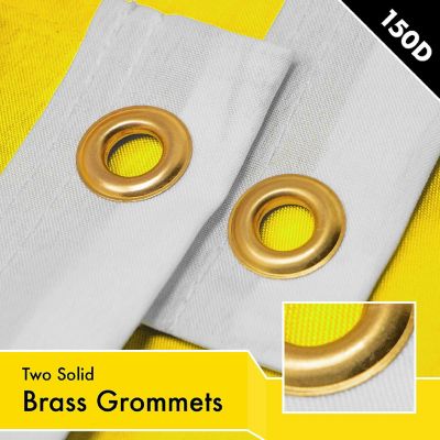 G128 4x6ft 1PK Solid Yellow Printed 150D Polyester Brass Grommets Flag Image 1