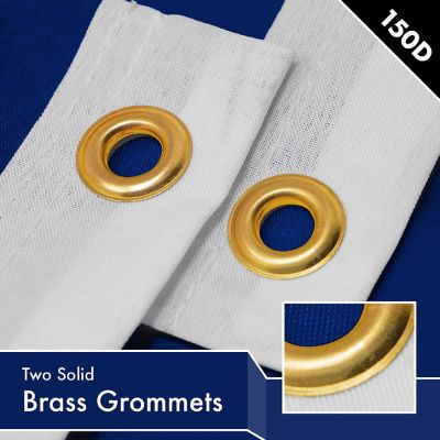 G128 4x6ft 2PK Solid Blue Printed 150D Polyester Brass Grommets Flag Image 1