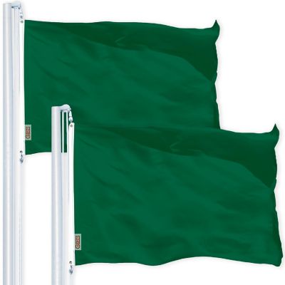 G128 4x6ft 2PK Solid Dark Green Printed 150D Polyester Brass Grommets Flag Image 1