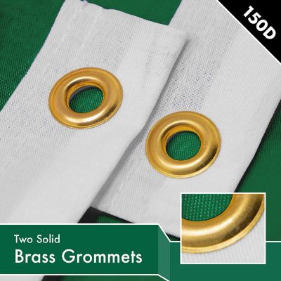 G128 4x6ft 2PK Solid Dark Green Printed 150D Polyester Brass Grommets Flag Image 1