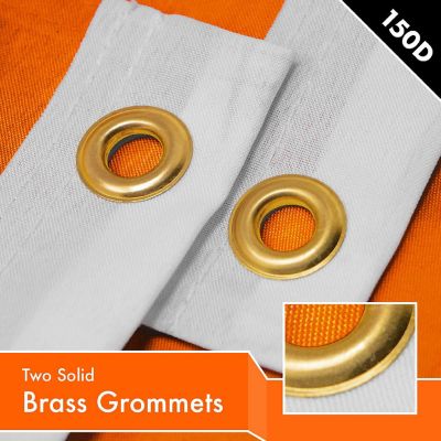 G128 4x6ft 2PK Solid Orange Printed 150D Polyester Brass Grommets Flag Image 1