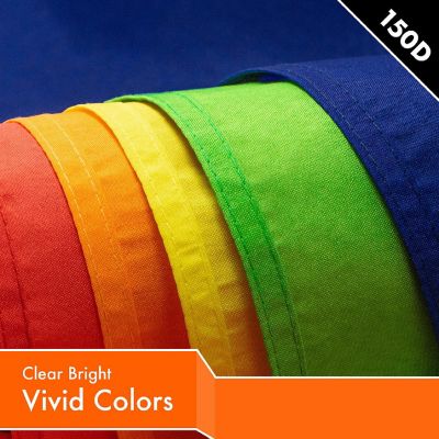 G128 4x6ft 2PK Solid Orange Printed 150D Polyester Brass Grommets Flag Image 2