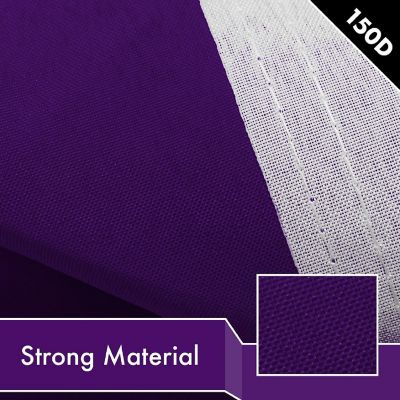 G128 4x6ft 2PK Solid Purple Printed 150D Polyester Brass Grommets Flag Image 3