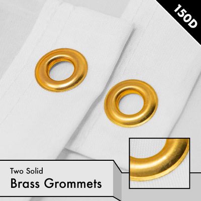 G128 4x6ft 2PK Solid White Printed 150D Polyester Brass Grommets Flag Image 1